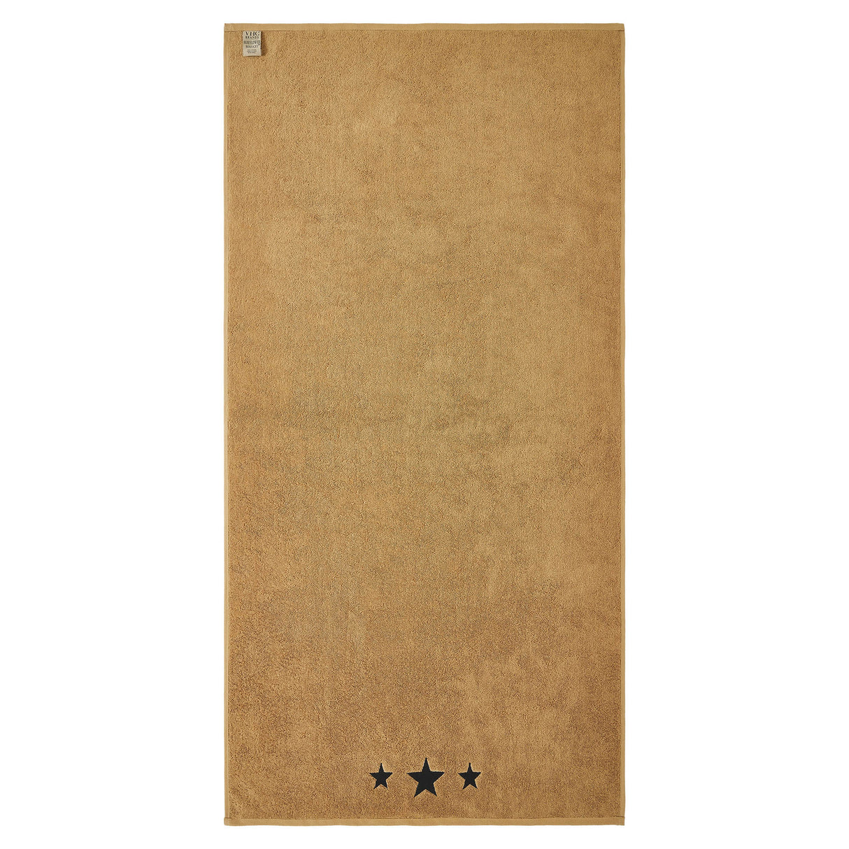 Black Stars Tan Bath Towel Set of 2 27x54