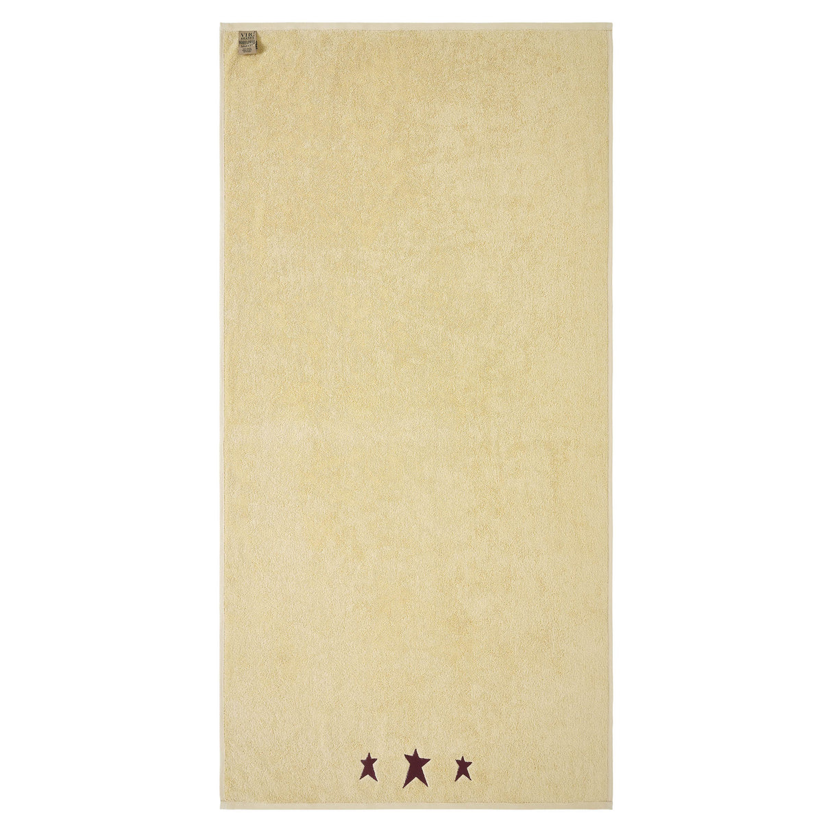 Burgundy Prim Stars Creme Bath Towel Set of 2 27x54