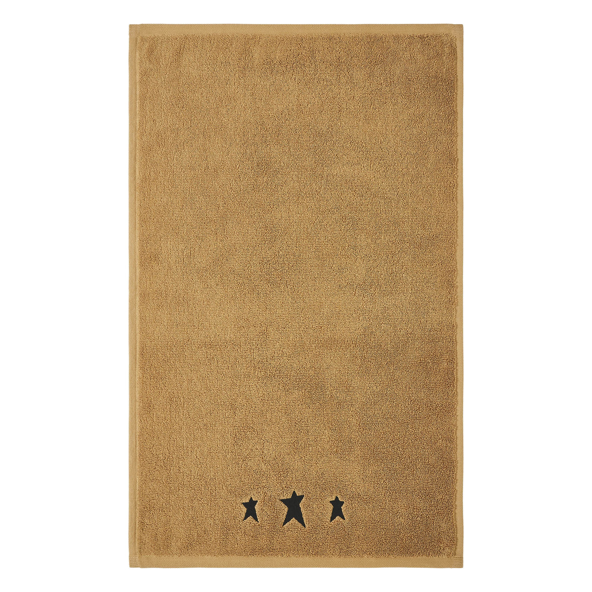 Black Prim Stars Tan Hand Towel Set of 2 16x26