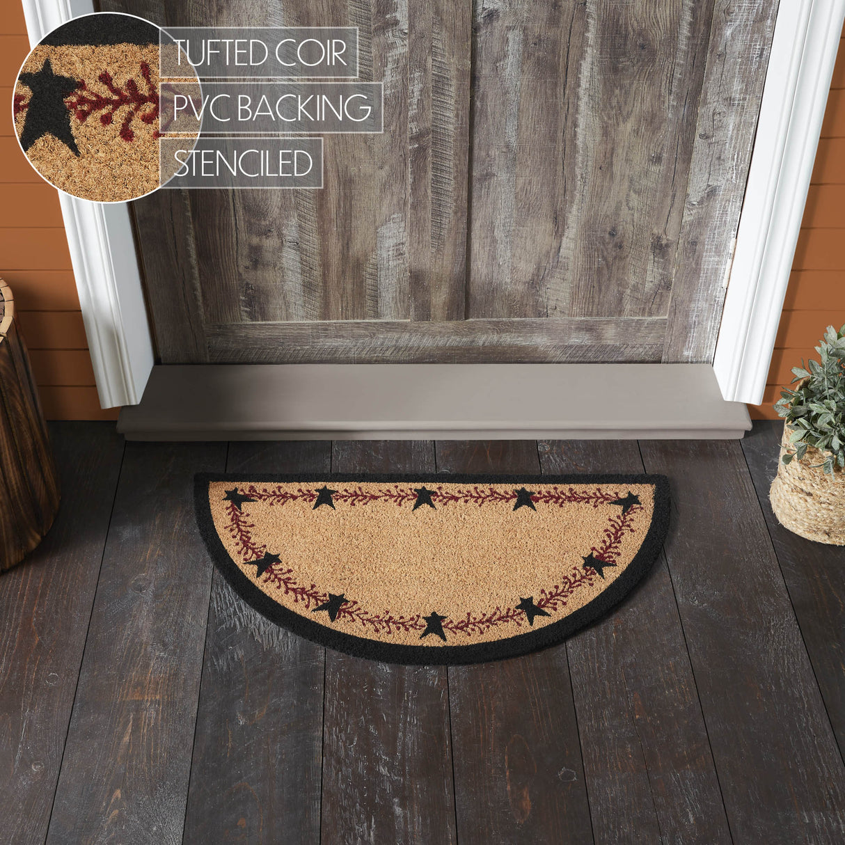 Pip Vinestar Coir Rug Half Circle 16.5x33