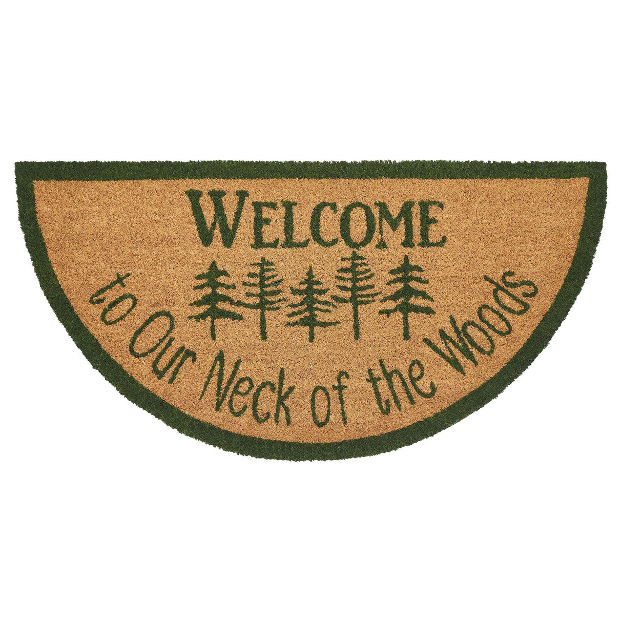 Neck Of Woods Coir Welcome Rug Half Circle 16.5x33
