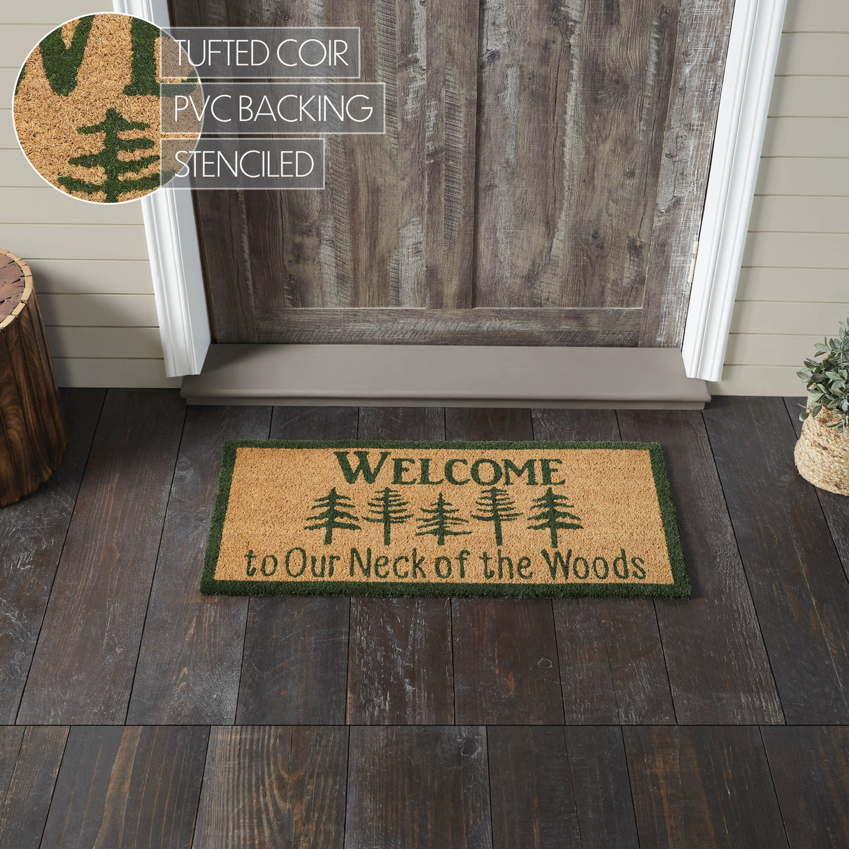 Neck Of Woods Coir Welcome Rug Rect 17x36