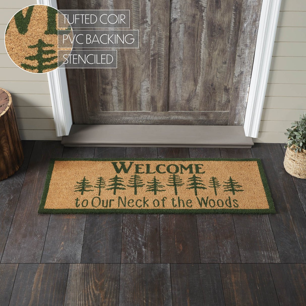 Neck Of Woods Coir Welcome Rug Rect 17x48