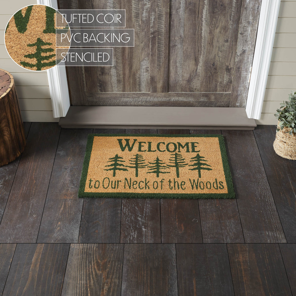 Neck Of Woods Coir Welcome Rug Rect 20x30