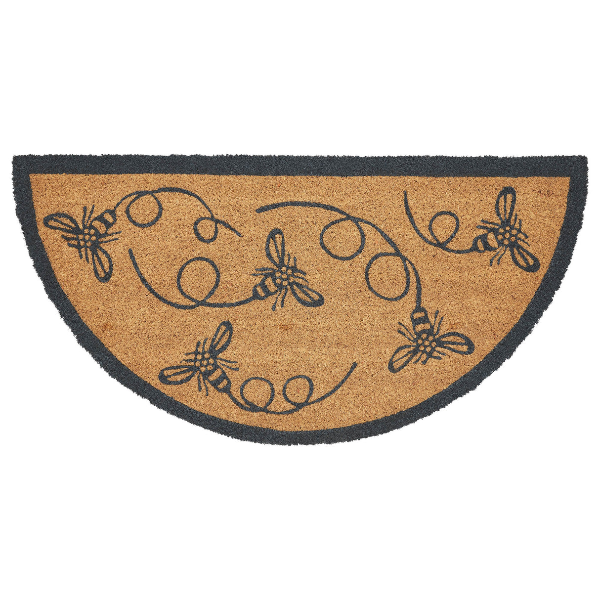 Buzzy Bees Coir Rug Half Circle 16.5x33