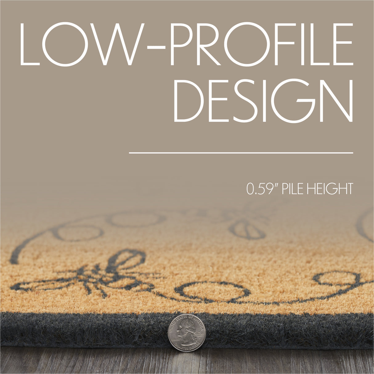 Buzzy Bees Coir Rug Rect 17x36