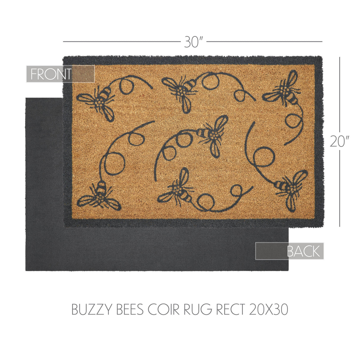 Buzzy Bees Coir Rug Rect 20x30