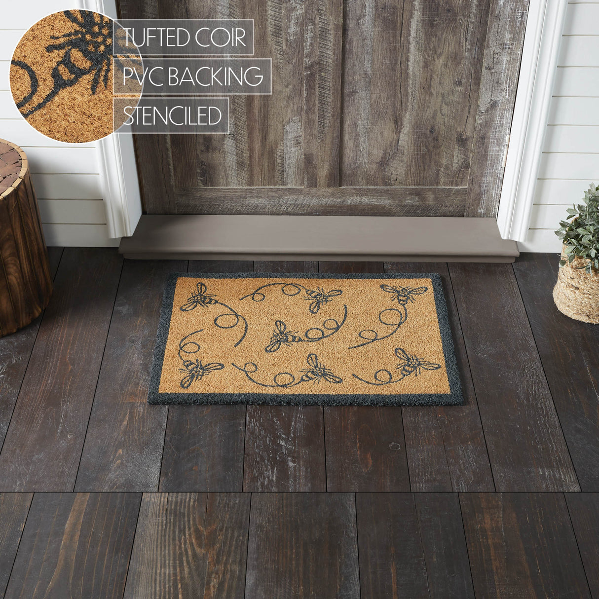 Buzzy Bees Coir Rug Rect 20x30