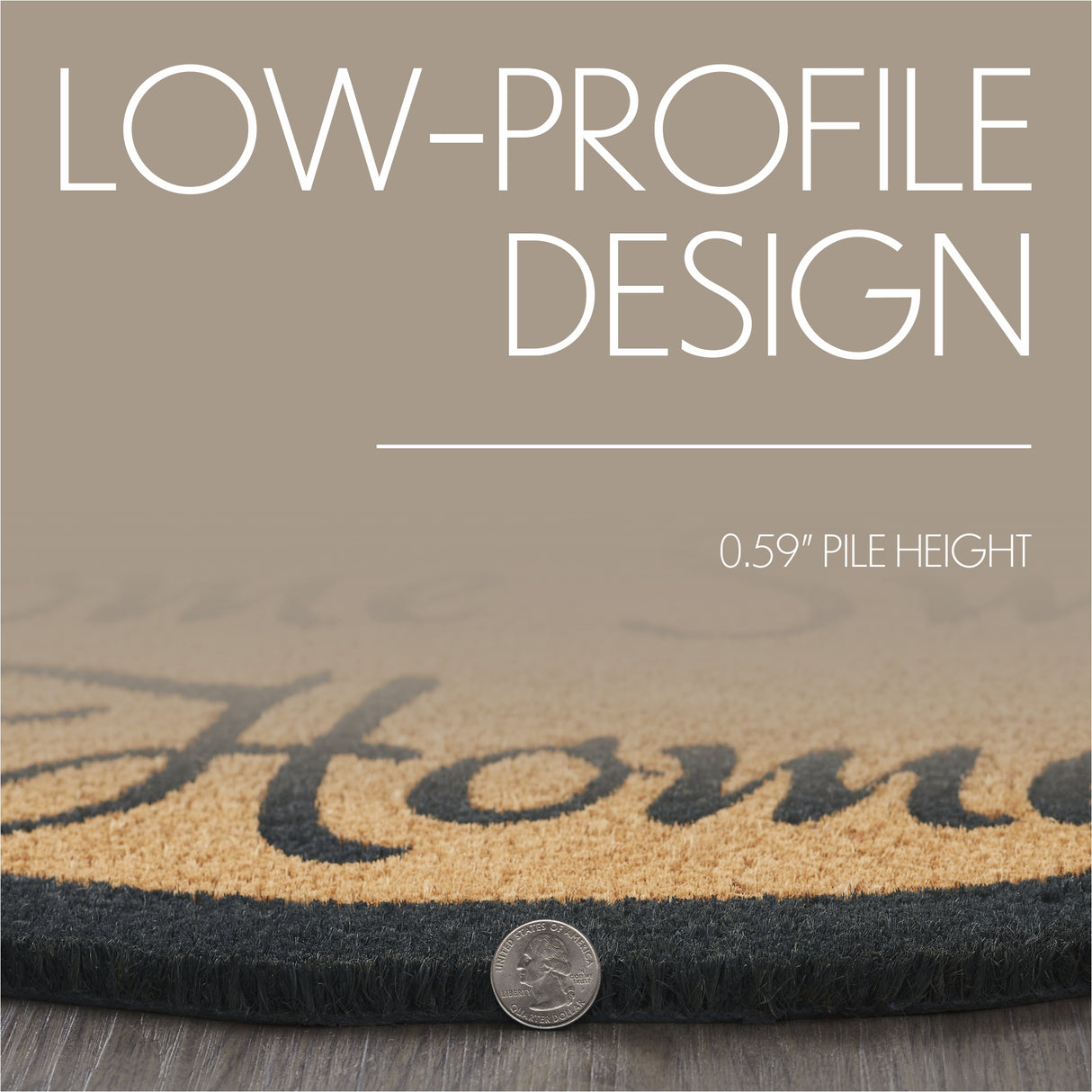 Home Sweet Home Coir Rug Half Circle 16.5x33