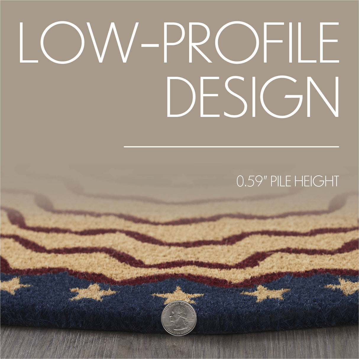 Bunting Flag Coir Rug Half Circle 16.5x33