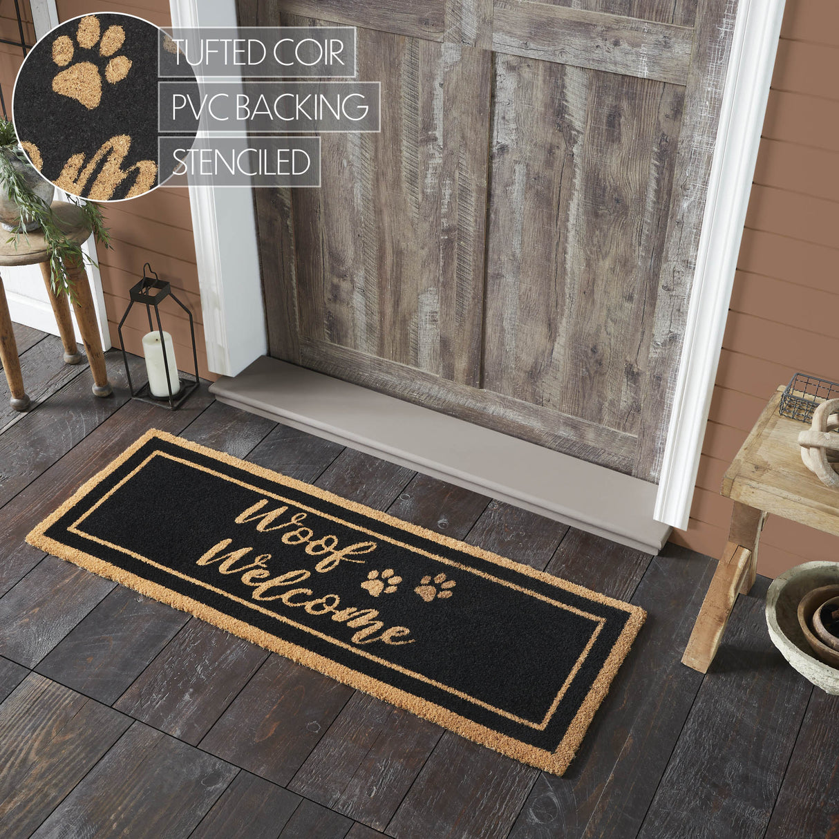 Woof Welcome Coir Rug Rect 17x48