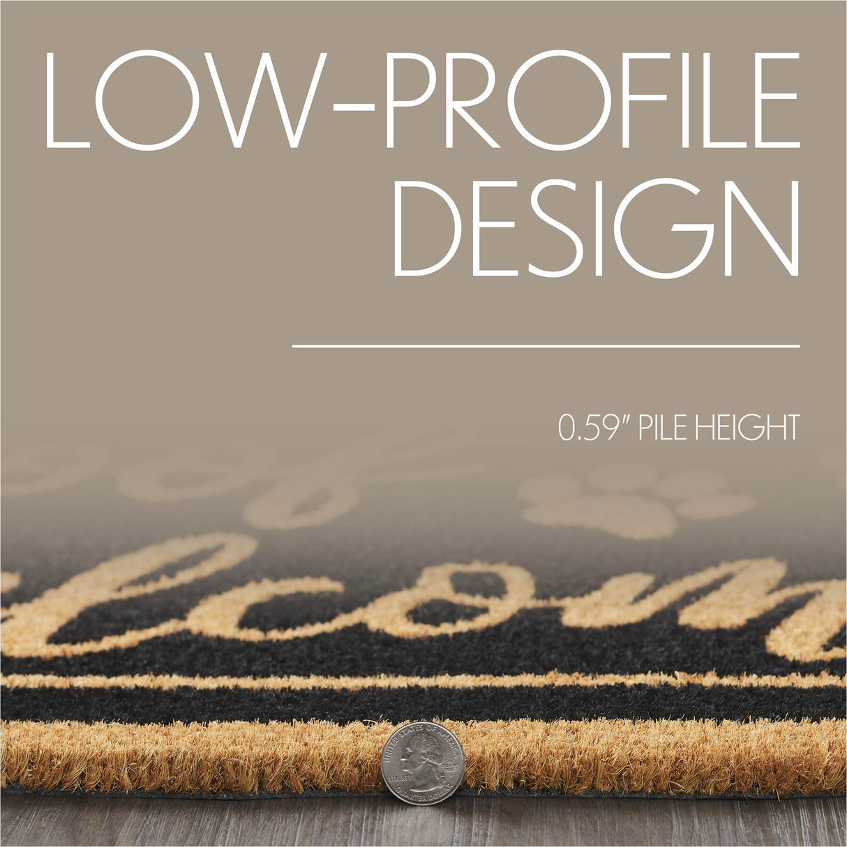 Woof Welcome Coir Rug Rect 17x48