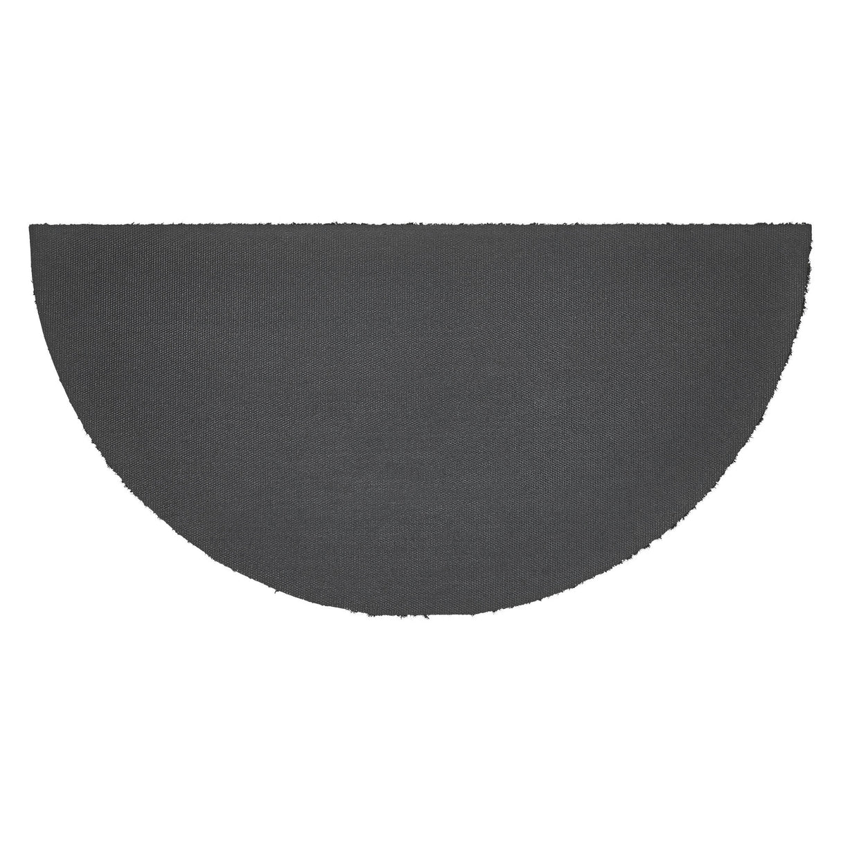 Charleston Mosaic Black Grey Coir Rug Half Circle 16.5x33