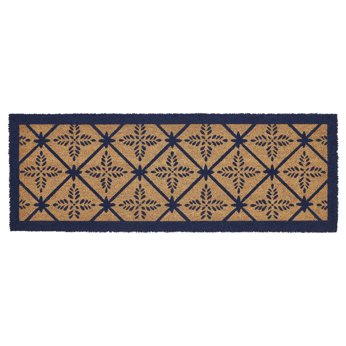 Charleston Mosaic Blue Coir Rug Rect 17x48