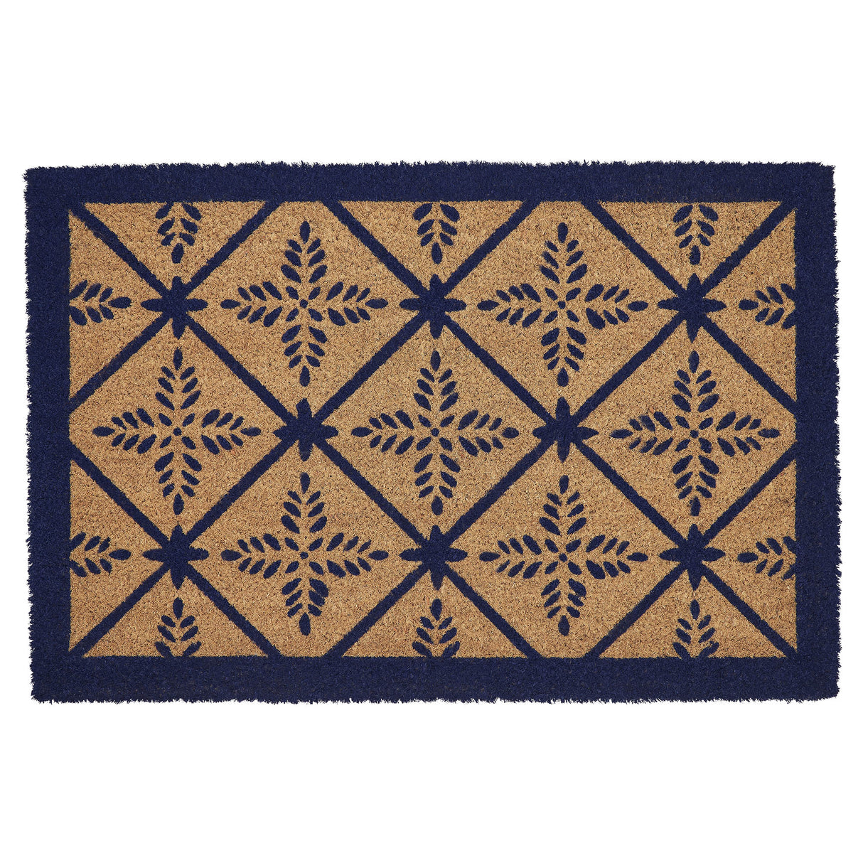 Charleston Mosaic Blue Coir Rug Rect 20x30