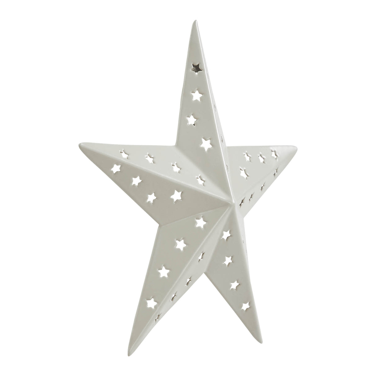 Metal Star Punched Creme 6x6
