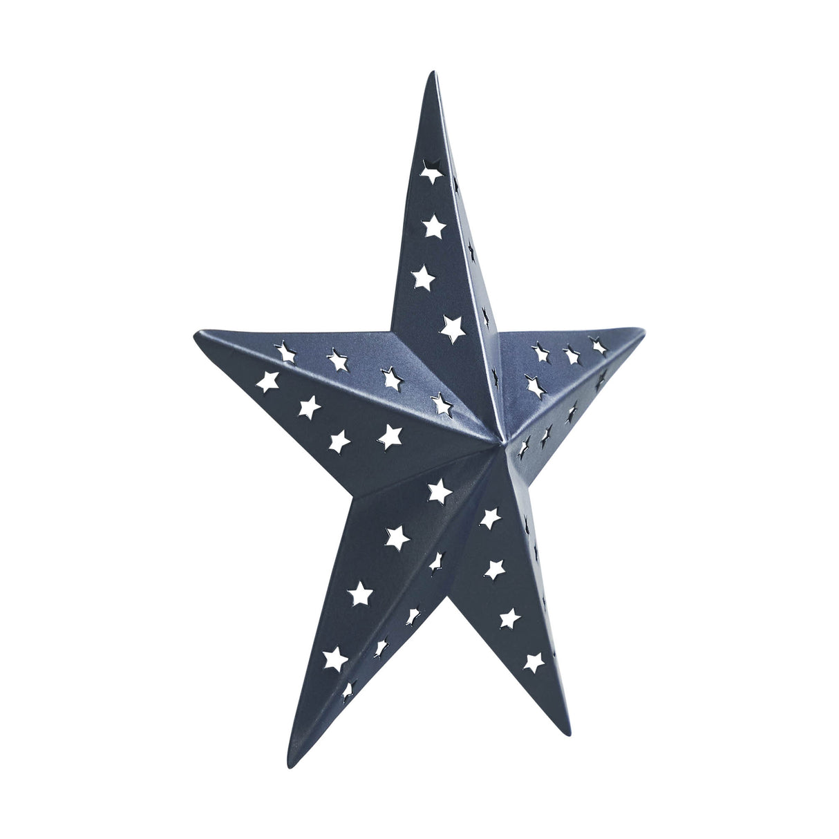 Metal Star Punched Navy 6x6