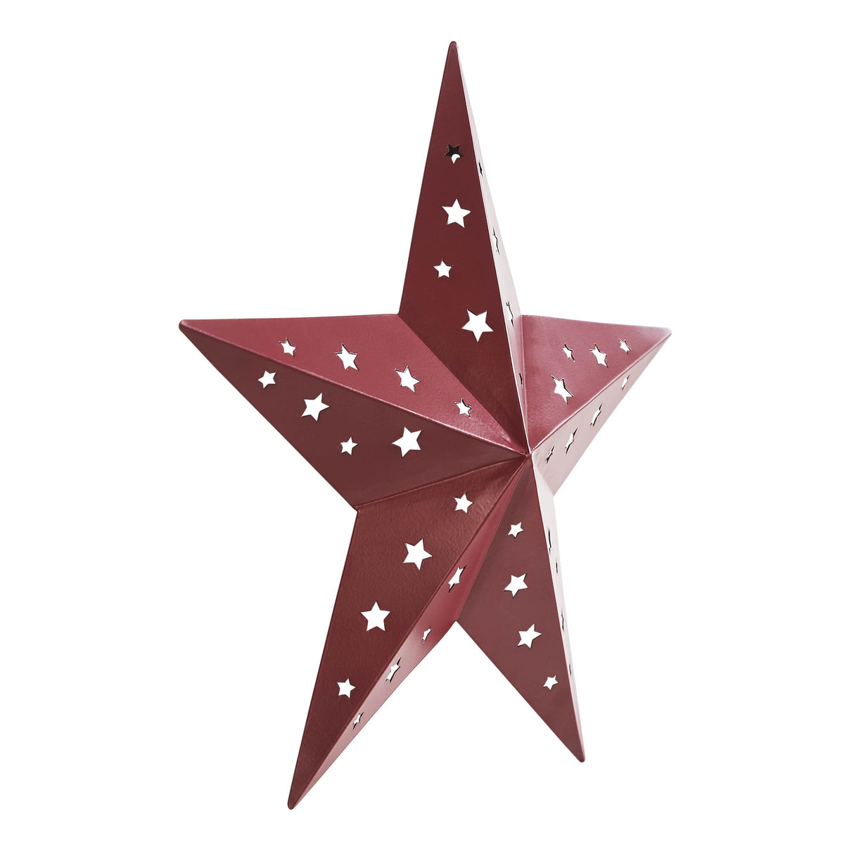 Metal Star Punched Burgundy 12x12