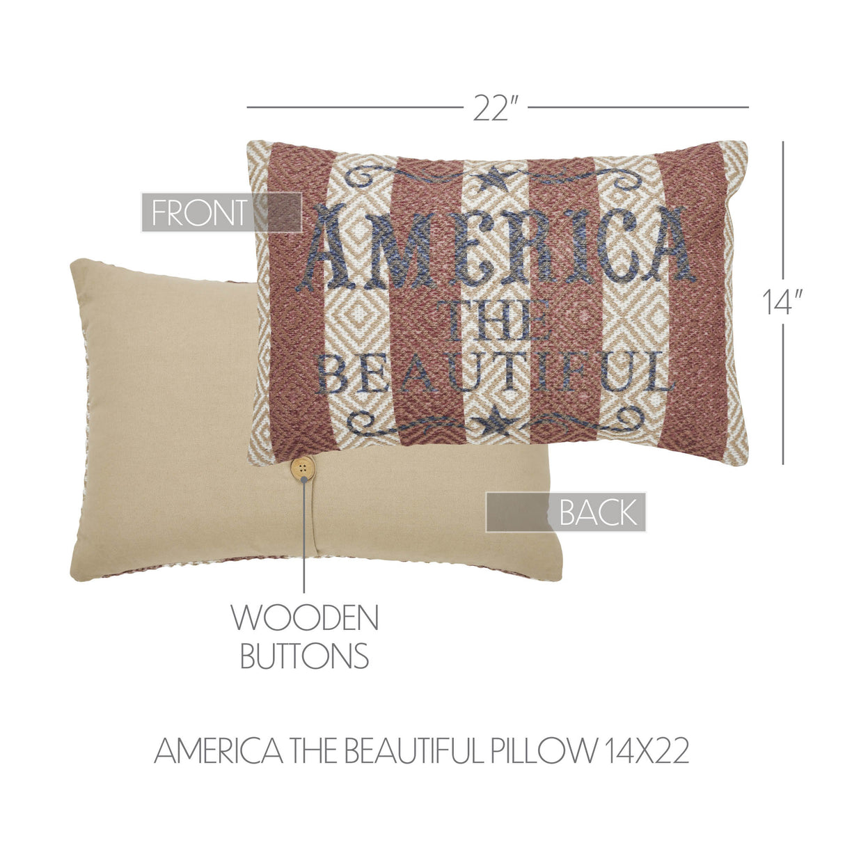 America The Beautiful Pillow 14x22