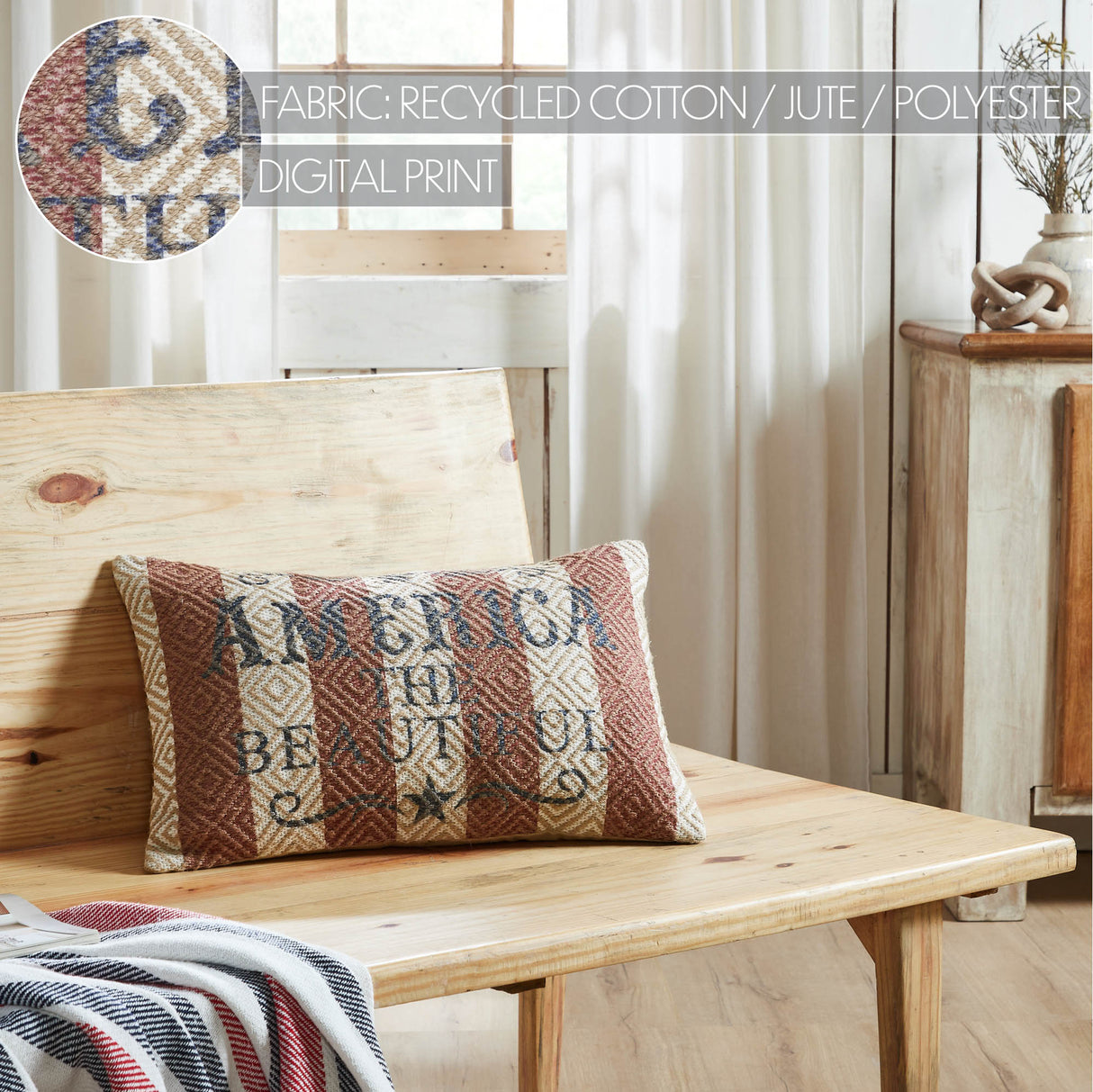 America The Beautiful Pillow 14x22