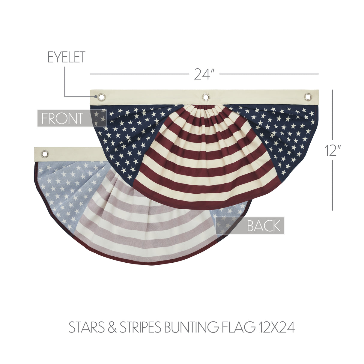 My Country Stars & Stripes Bunting Flag 12x24