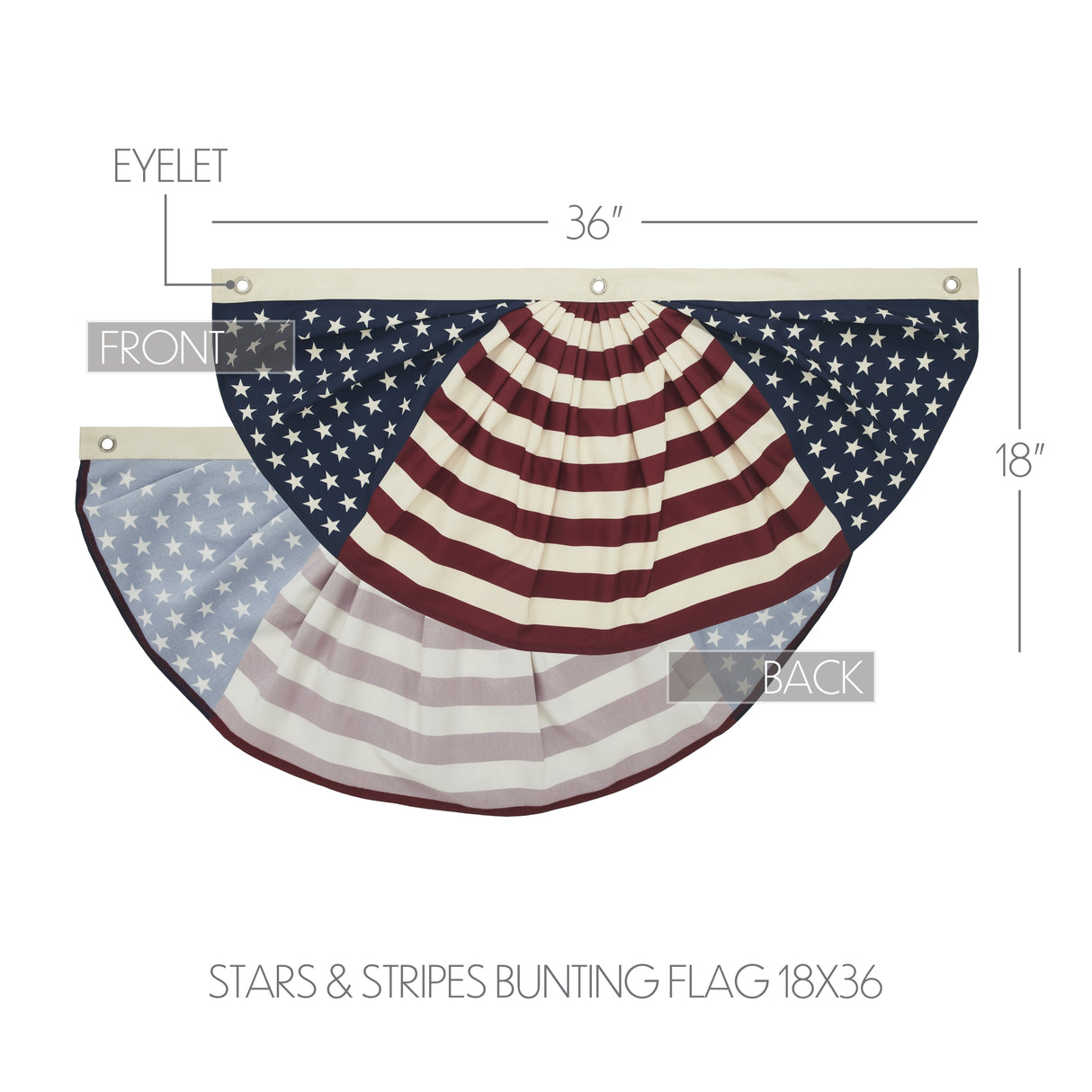 My Country Stars & Stripes Bunting Flag 18x36