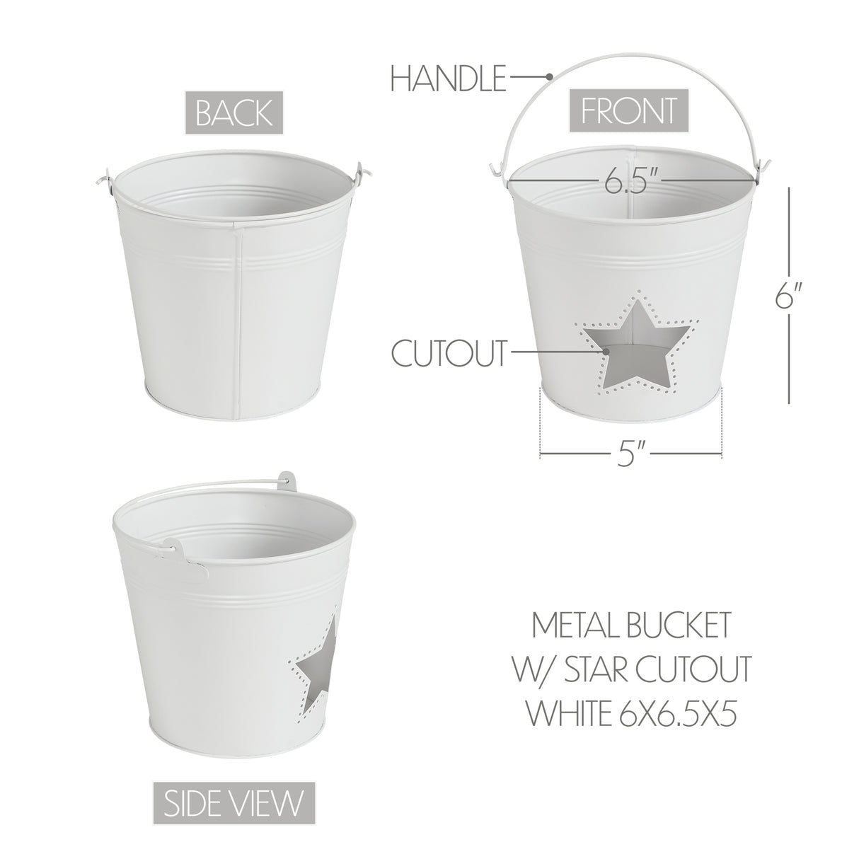 Metal Bucket w/ Star Cutout
