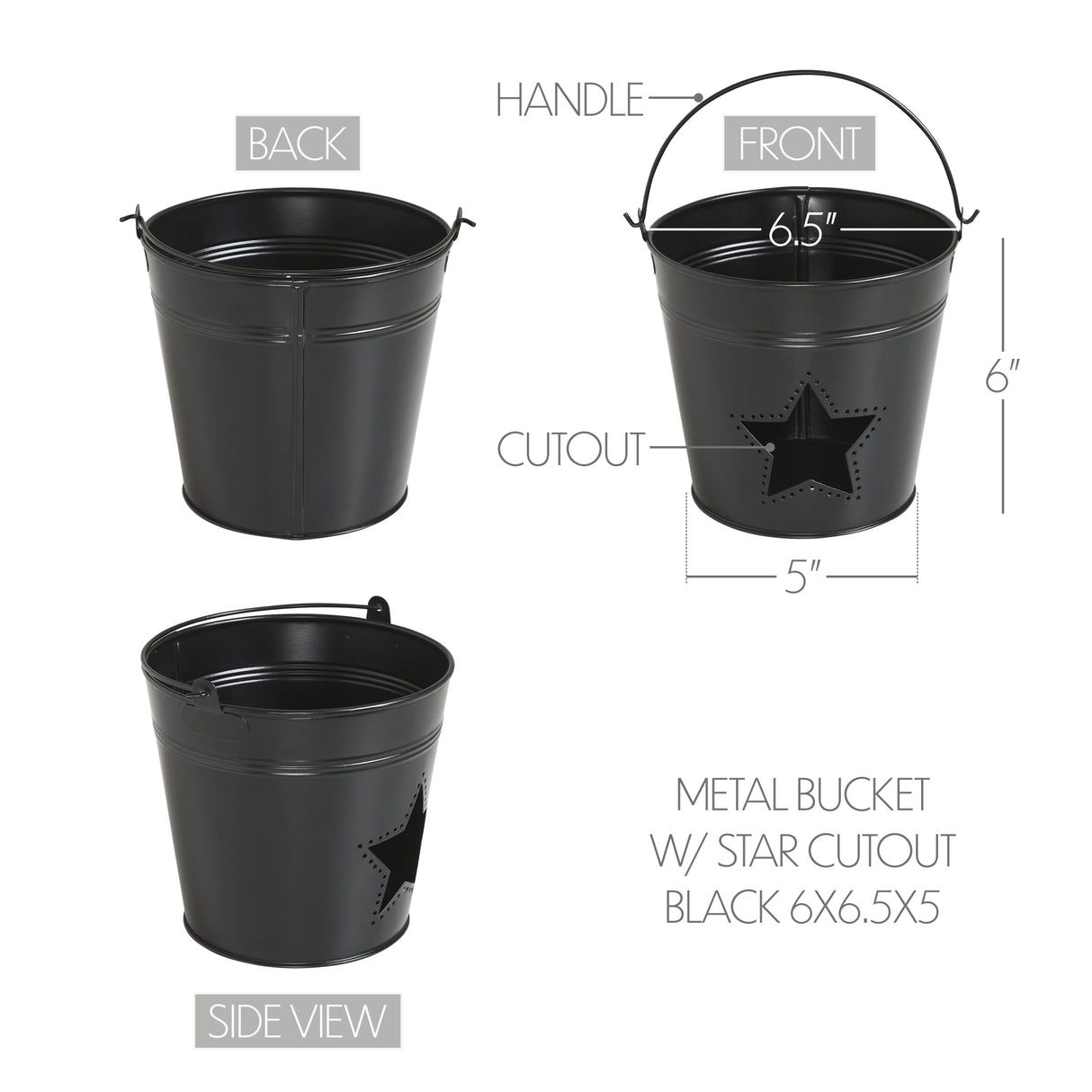 Metal Bucket w/ Star Cutout