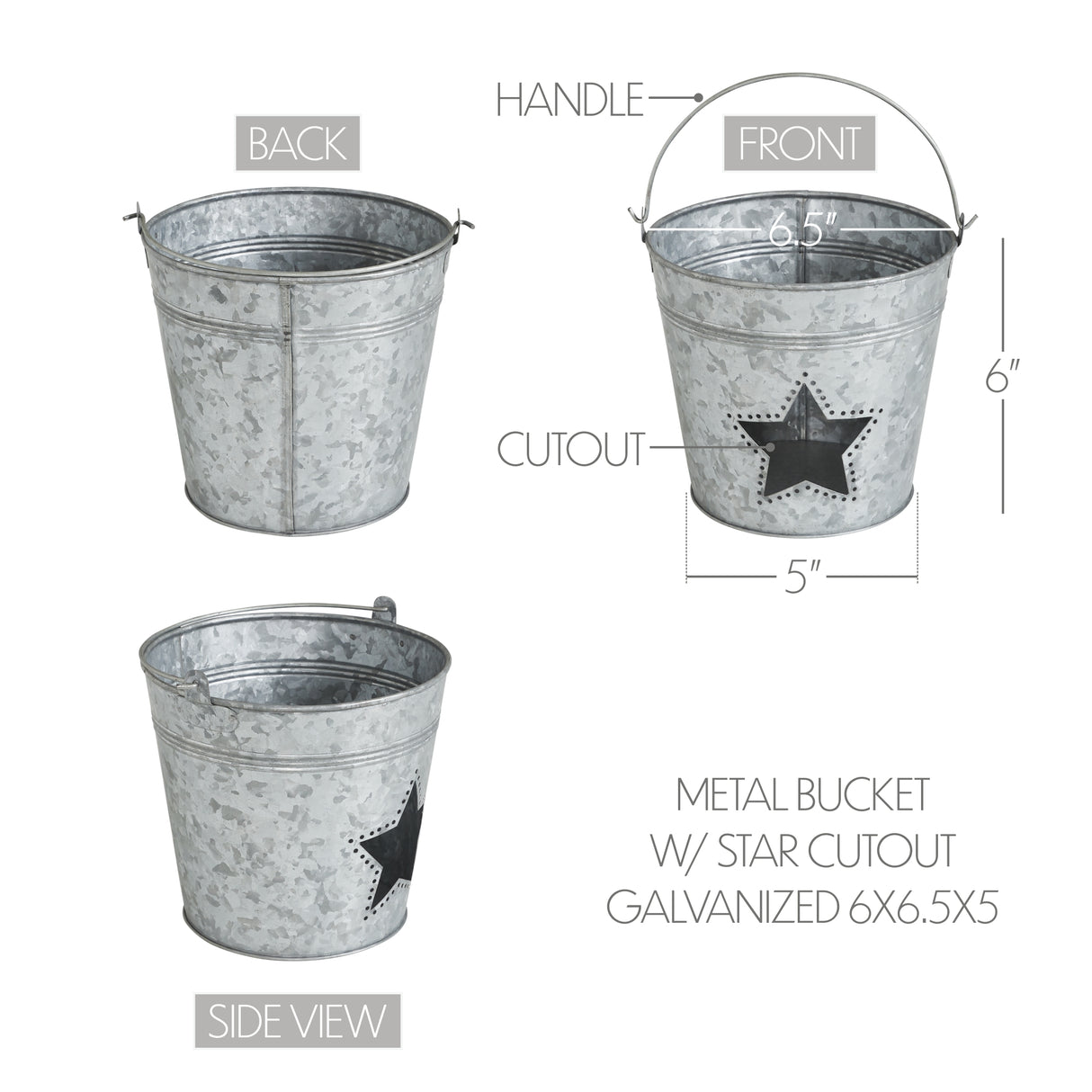 Metal Bucket w/ Star Cutout