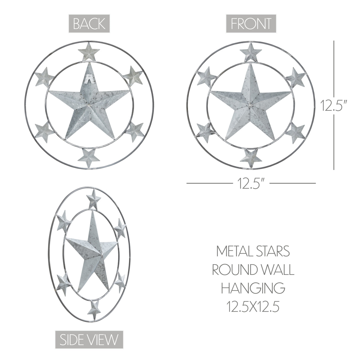 Metal Stars Round Wall Hanging 12.5x12.5