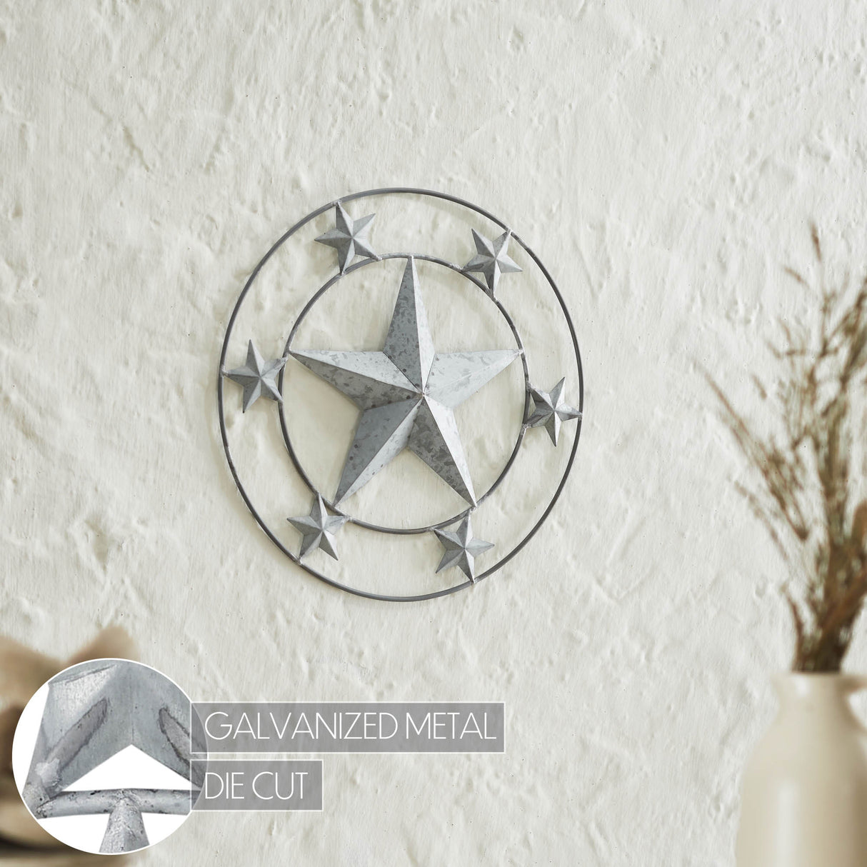 Metal Stars Round Wall Hanging 12.5x12.5