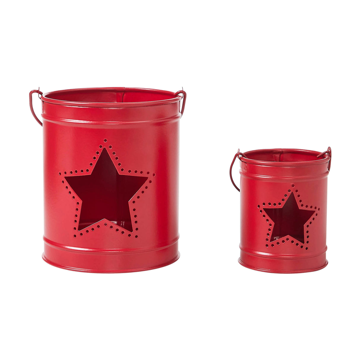 Votive Candle Holder w/ Star Cutout Set of 2 Sizes