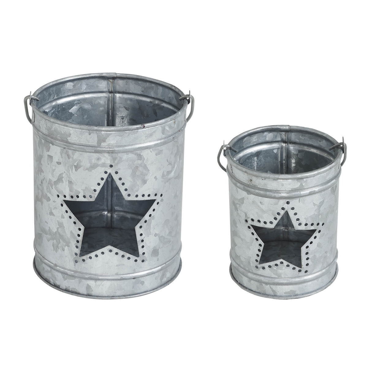 Votive Candle Holder w/ Star Cutout Set of 2 Sizes