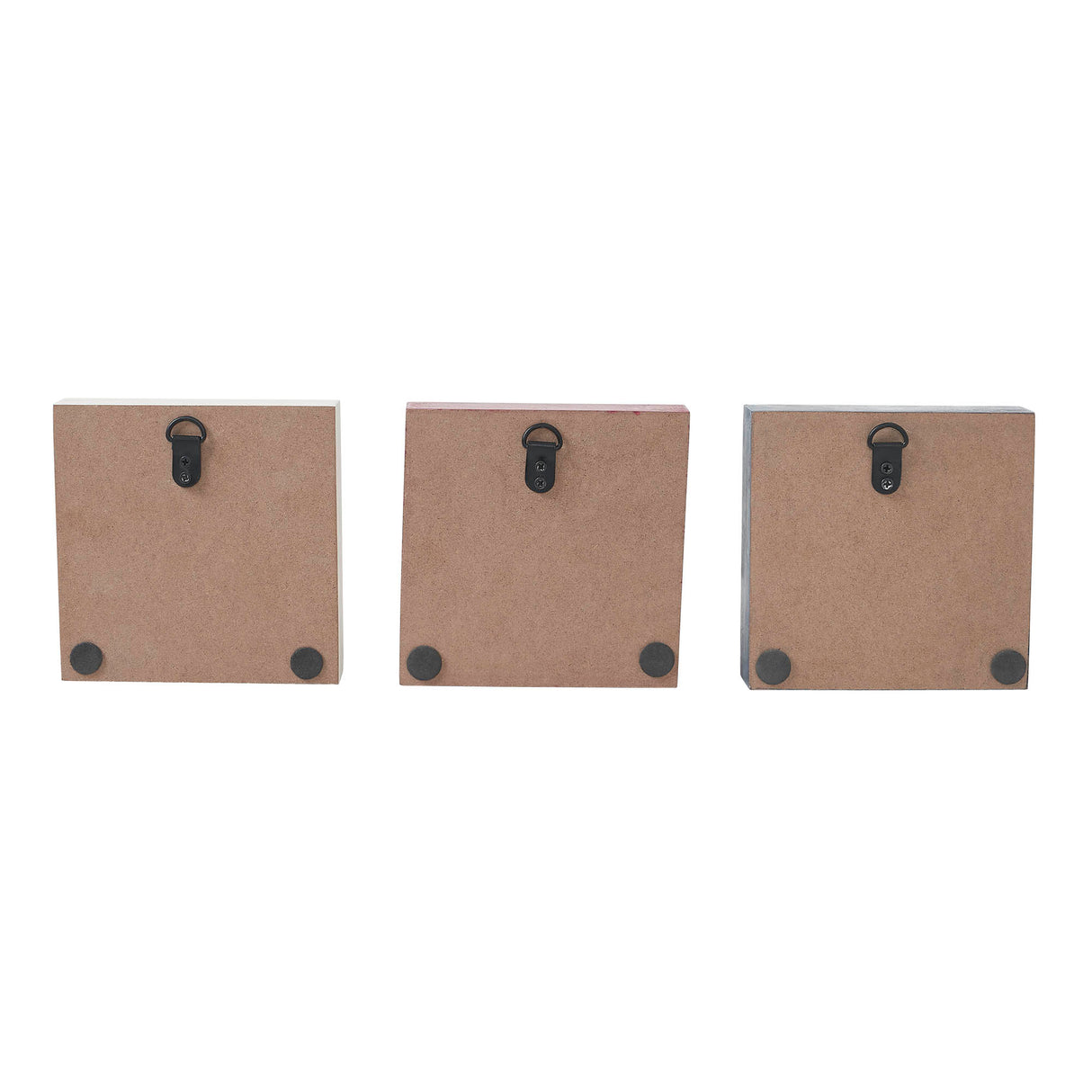 RWB Star MDF Block Signs Set of 3 5x5x1