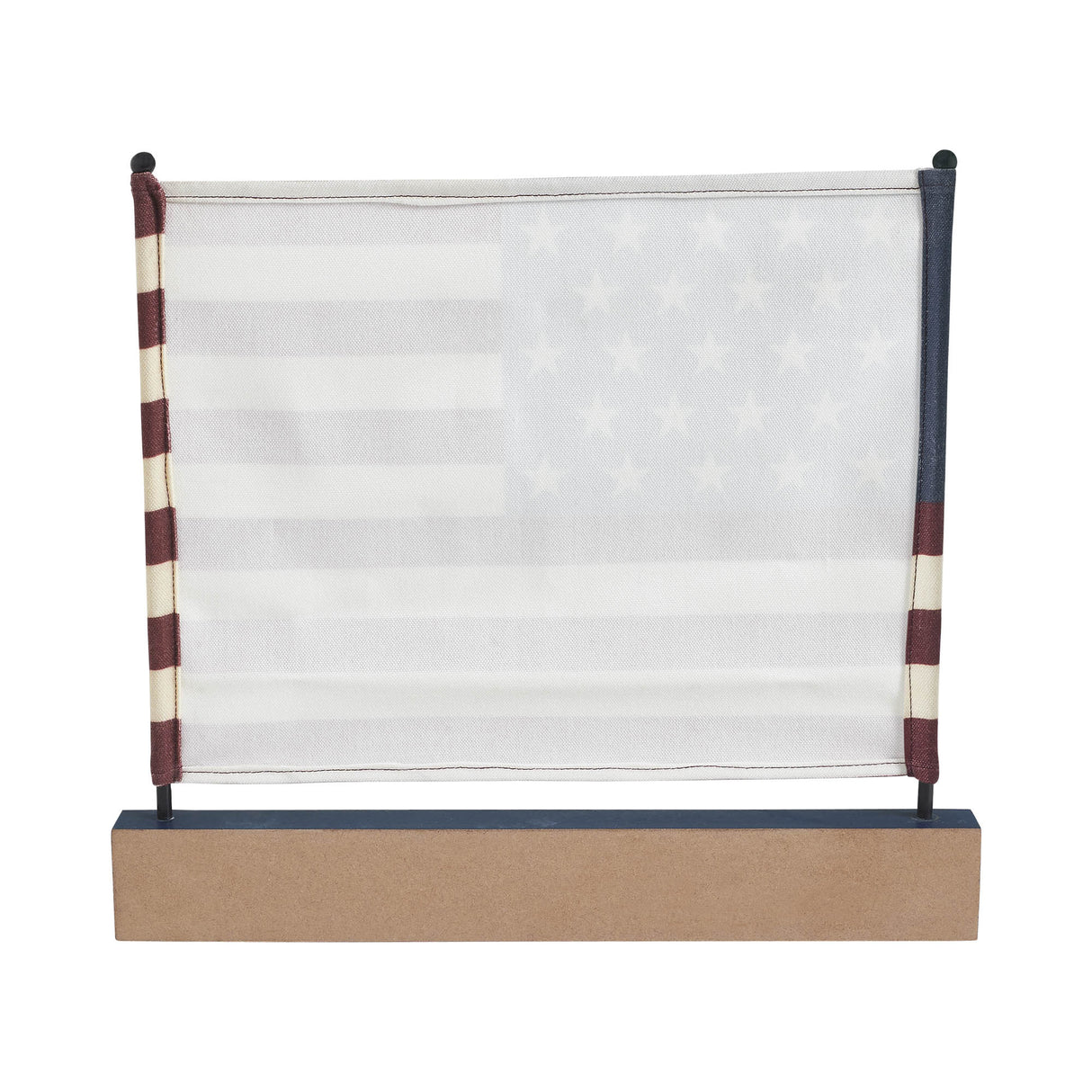 Canvas American Flag on Blue GBA MDF Base Decor 12x14x1