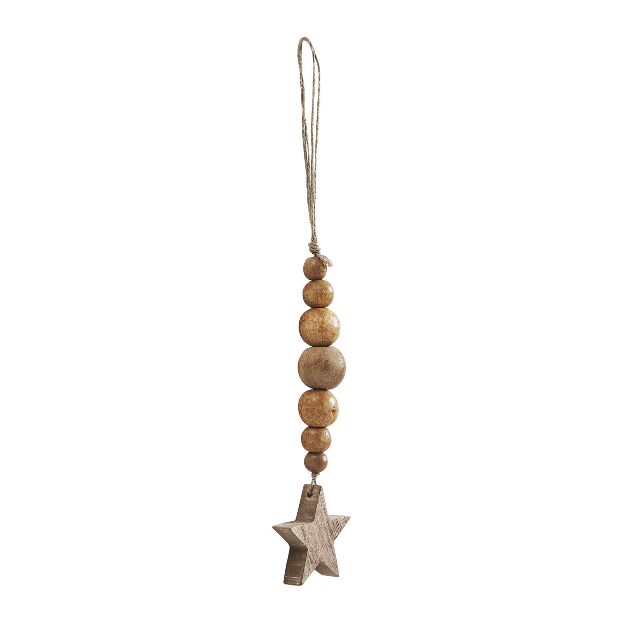 Natural Beads & Star Ornament 6x2