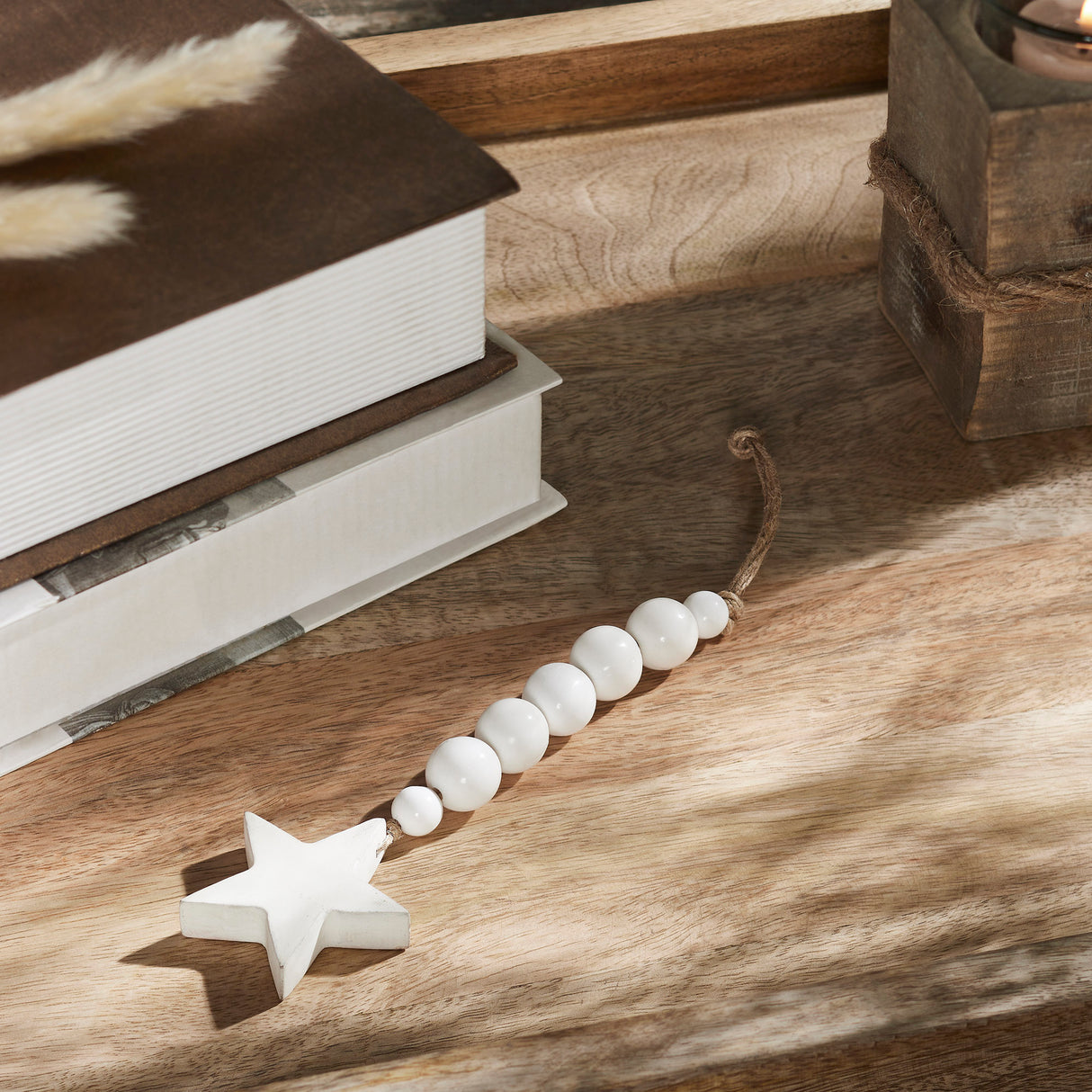 Star Ornament with Beads 6x2