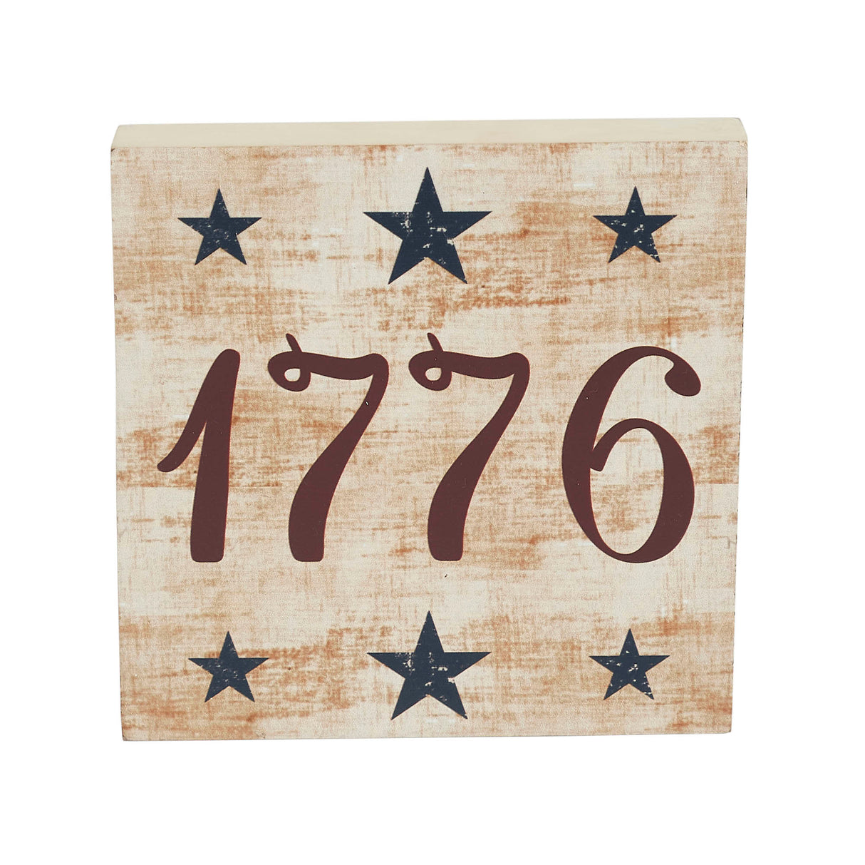 My Country 1776 w/ Blue Stars MDF Block Sign 6x6x1