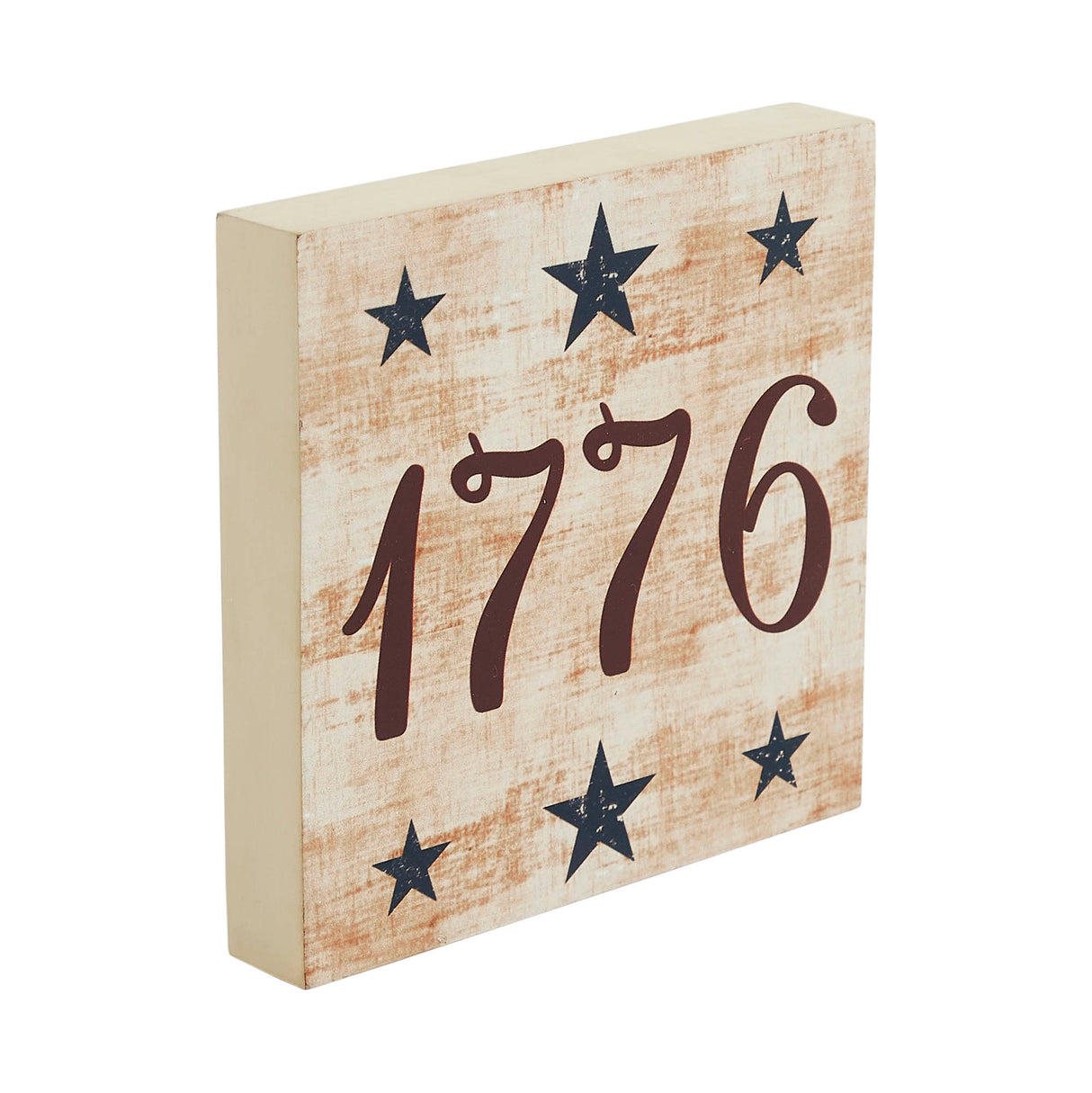 My Country 1776 w/ Blue Stars MDF Block Sign 6x6x1