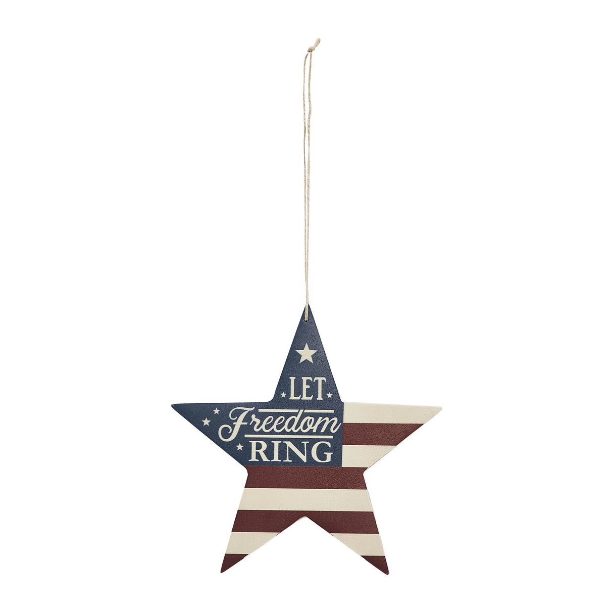 My Country Let Freedom Ring MDF Star Ornament 6x6x0.25