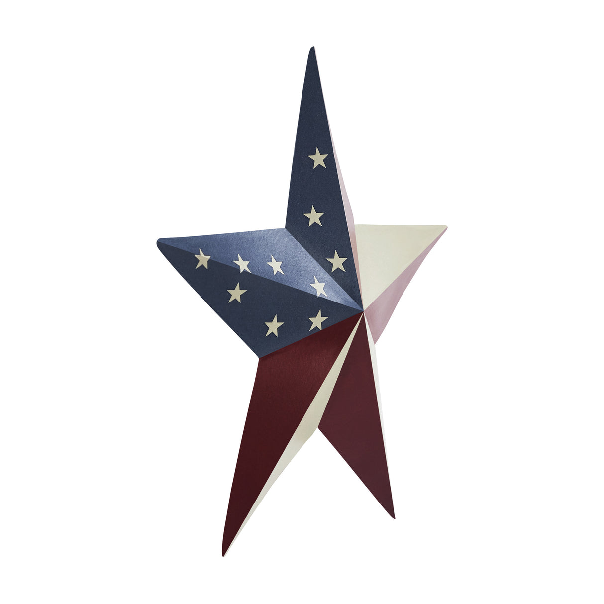 Painted Metal American Flag Theme Star