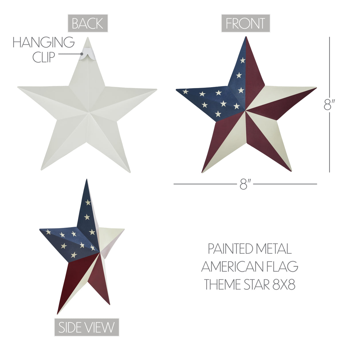 Painted Metal American Flag Theme Star