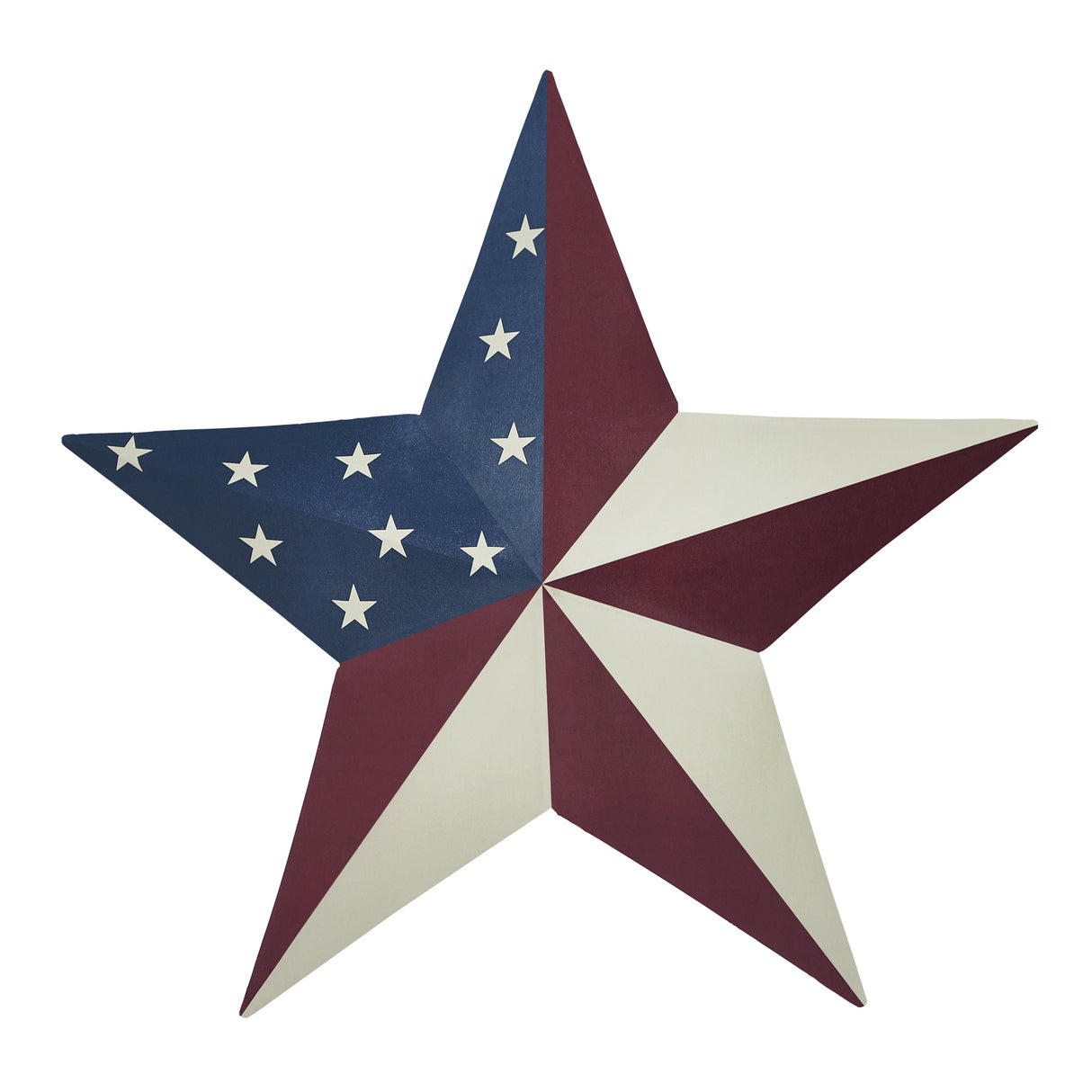Painted Metal American Flag Theme Star