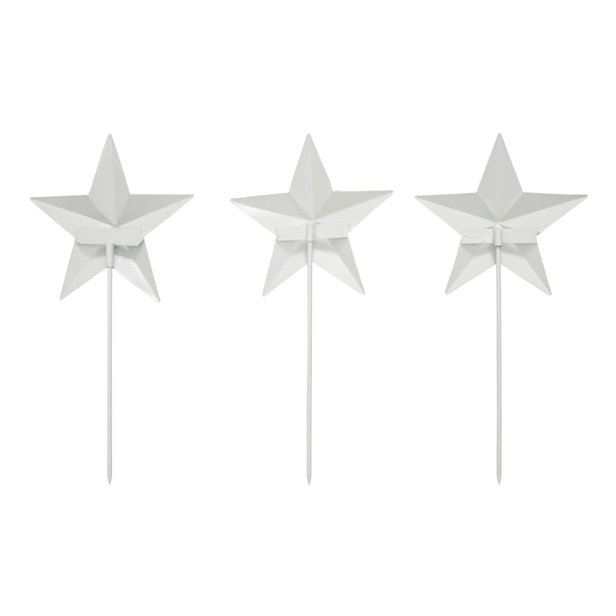 Painted Metal American Flag Theme Star on Pick Set of 3