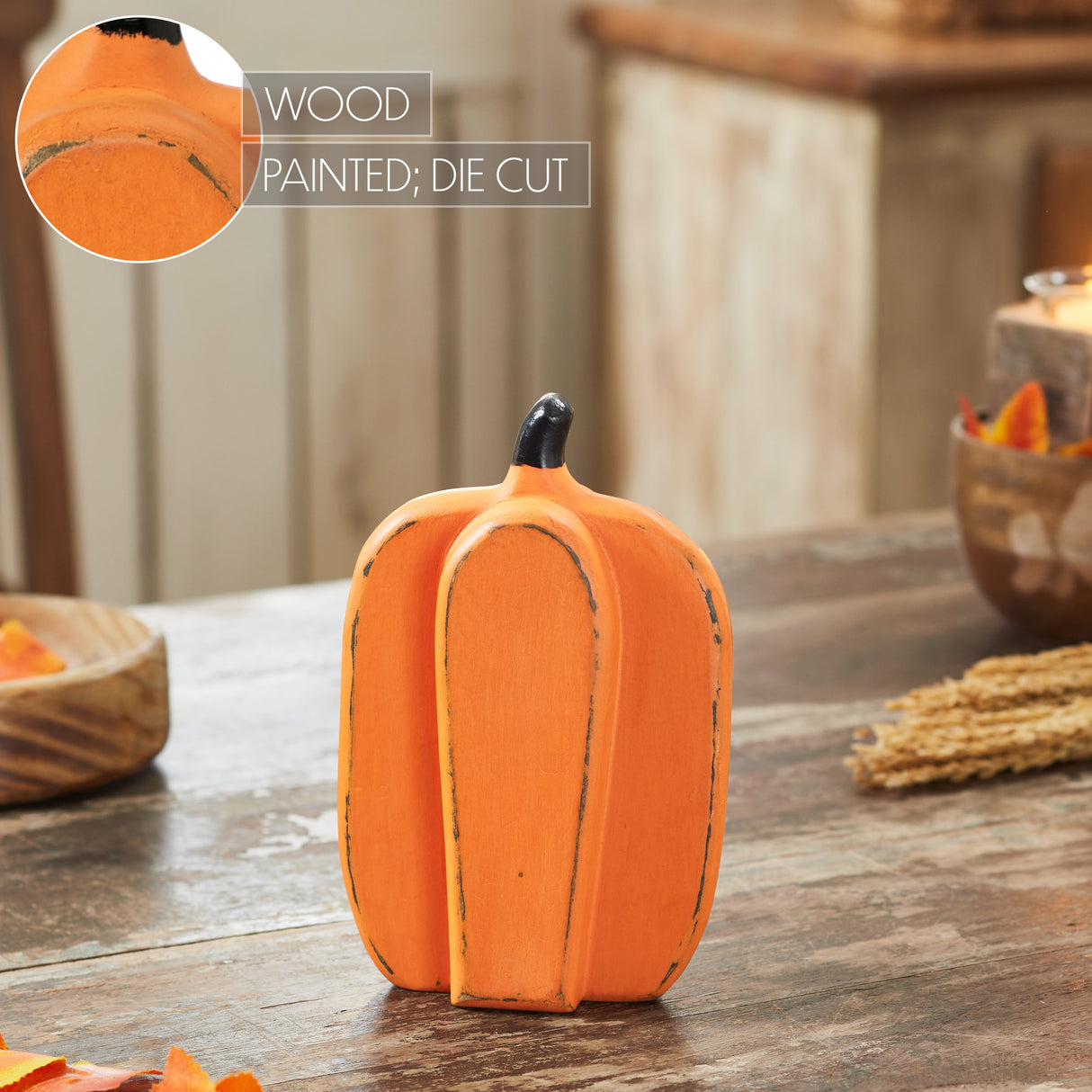 Orange Wooden Pumpkin