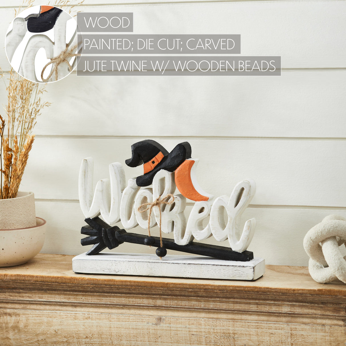 Wicked Witch Wooden Table Sign 8x11.5x2