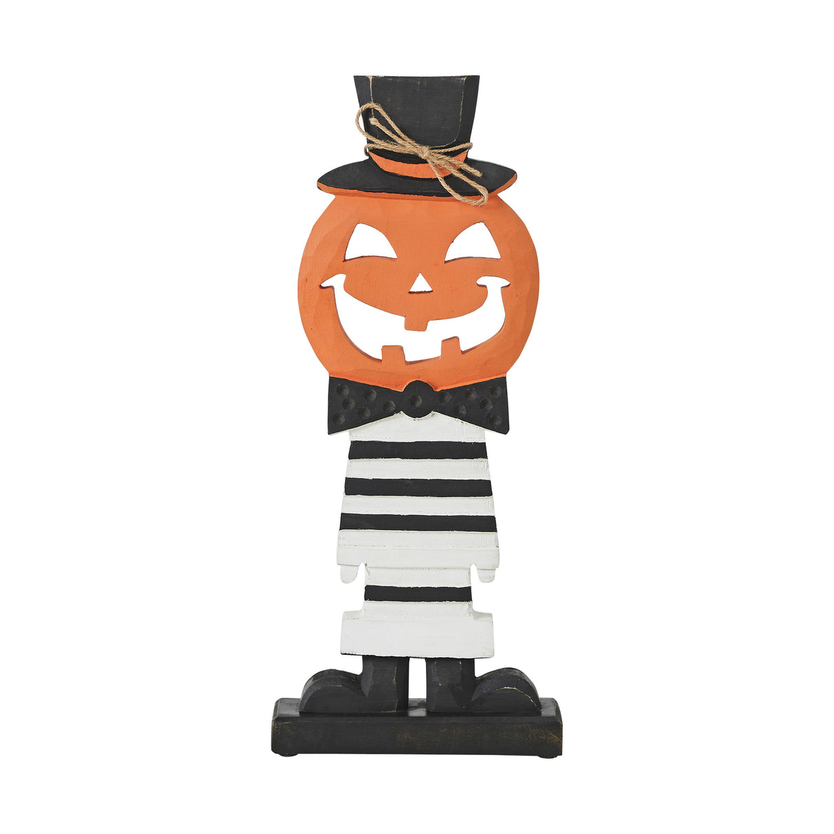 Fancy Wooden Jack-O-Lantern 17.5x7.5x2