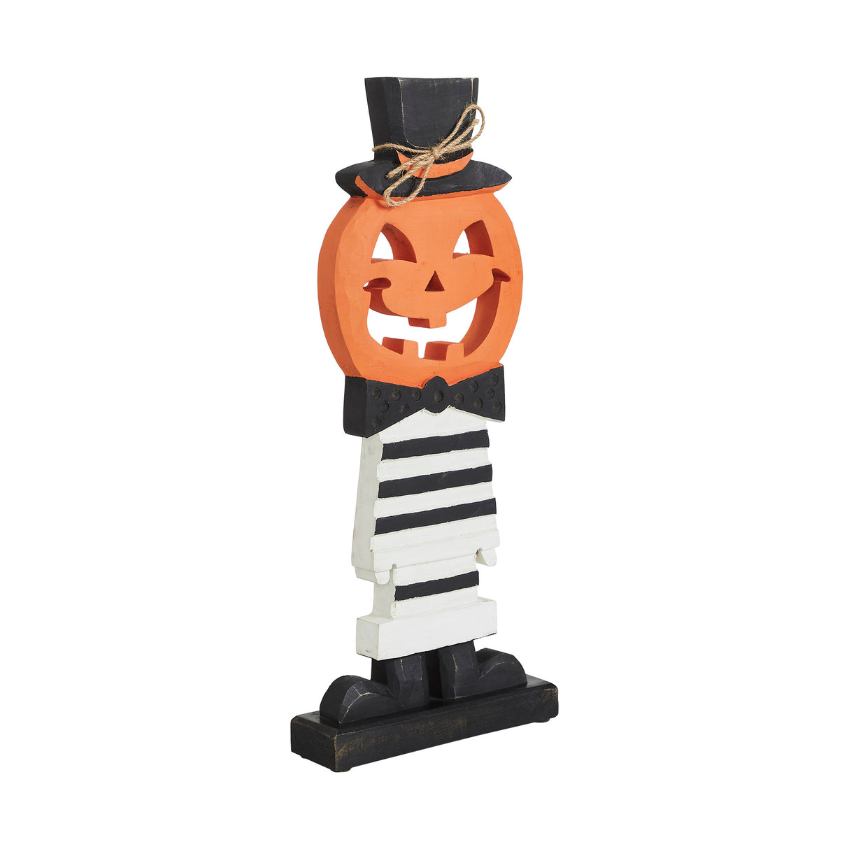 Fancy Wooden Jack-O-Lantern 17.5x7.5x2