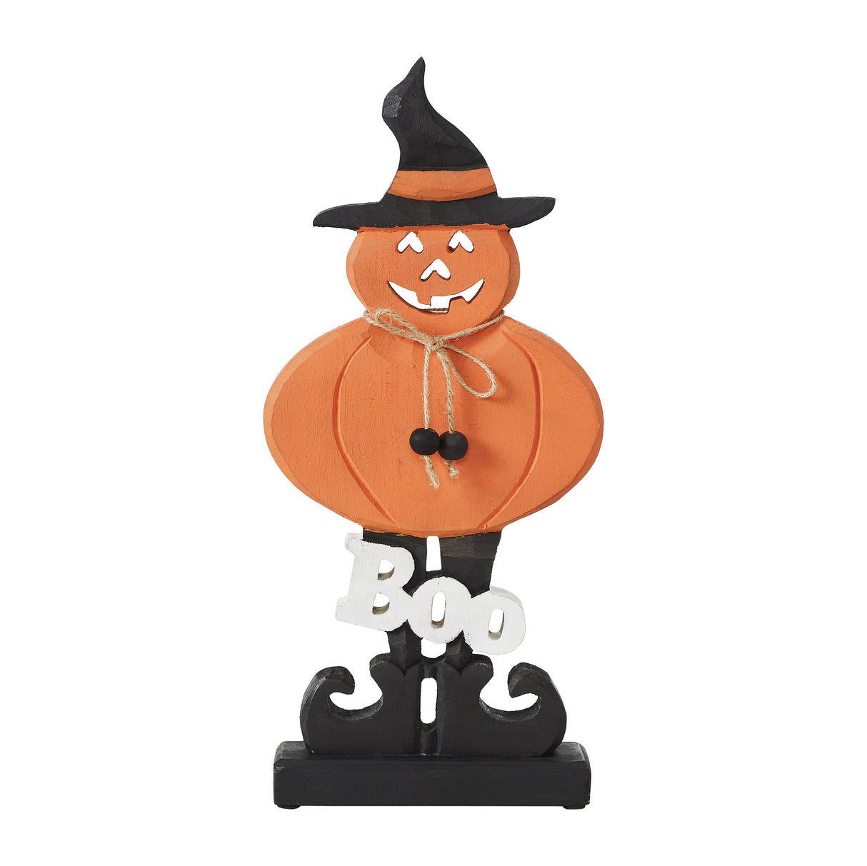 Boo Wooden Jack-O-Lantern 15.5x7.25x2