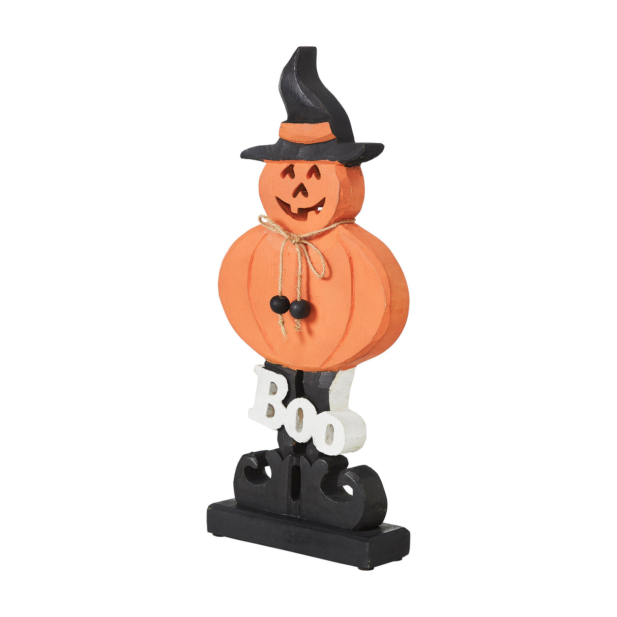 Boo Wooden Jack-O-Lantern 15.5x7.25x2